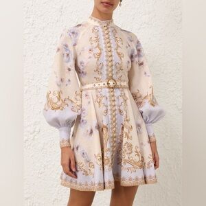 Zimmermann HYPNOTIC BUTTONED MINI DRESS $1100 NEW